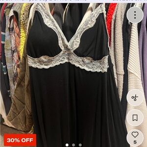 Victoria's Secret Black Chemise with Lace Detail